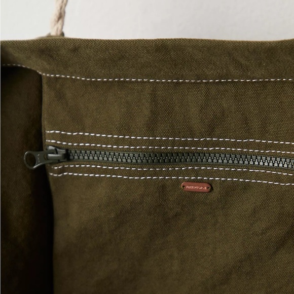 Free People Olive Green Tote Bag with Patches - Picture 4 of 11